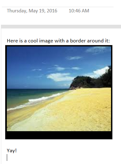OneNote image with border example